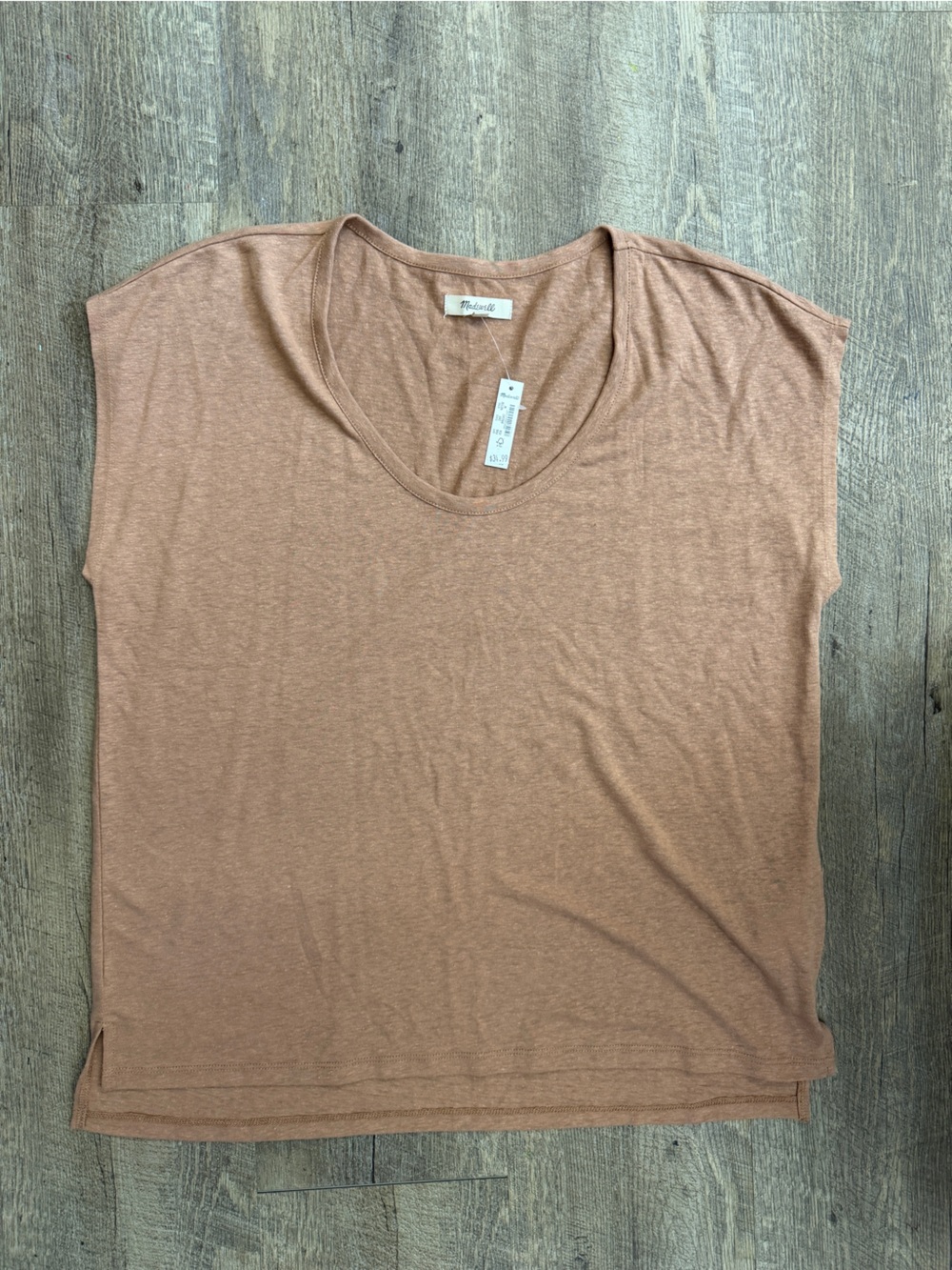 Madewell Scoop Neck Chemise in Light Brown
